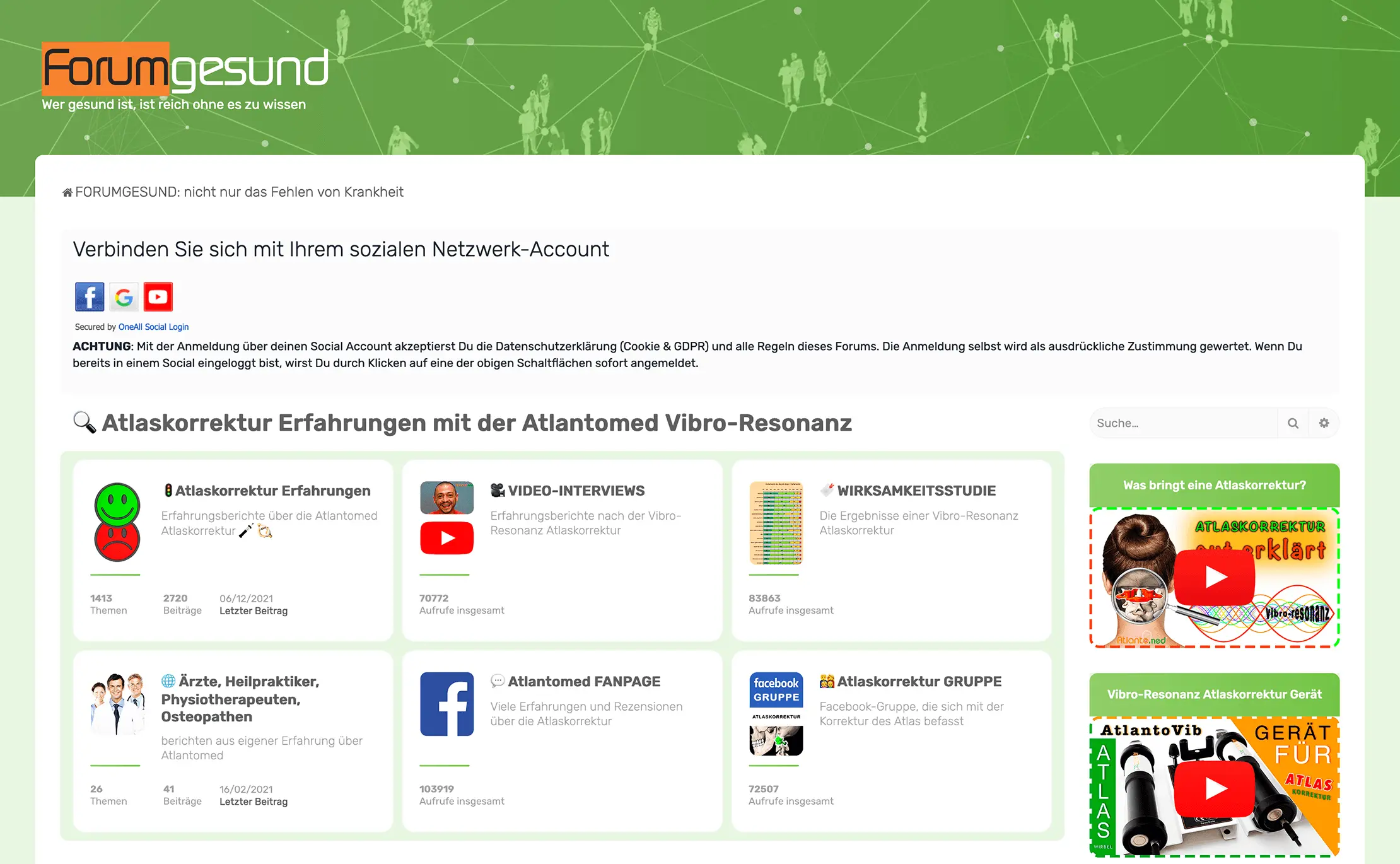 Das deutsche Forum über die Atlaskorrektur, Erfahrungsberichte und Wissenswertes rund um das Thema Gesundheit
