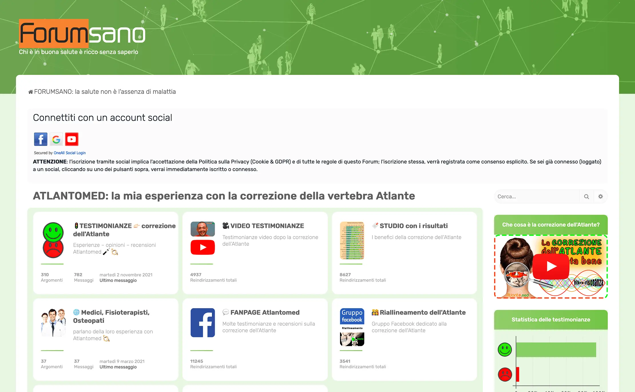 Das italienische Forum über die Atlaskorrektur, Erfahrungsberichte und Wissenswertes rund um das Thema Gesundheit