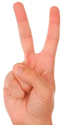 Hand, die auf die 2 Vorteile der Atlaskorrektur hinweist Hand, die auf die 2 Vorteile der Atlaskorrektur hinweist